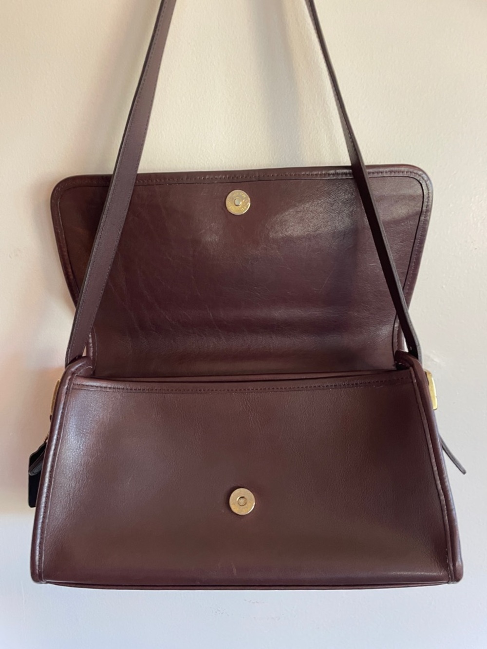COACH Vintage Andrea Flap Shoulder Bag/Allison Flap Bag Mahogany Brown - Picture 10 of 17